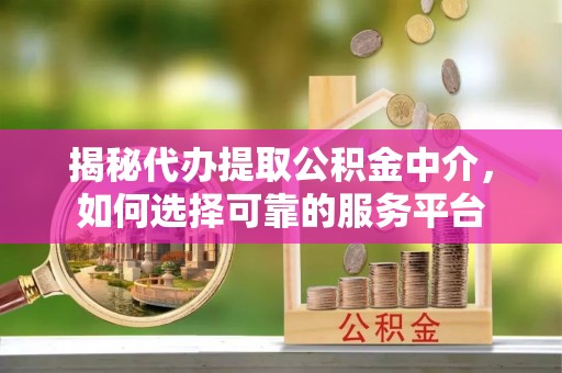 芒市揭秘代办提取公积金中介，如何选择可靠的服务平台