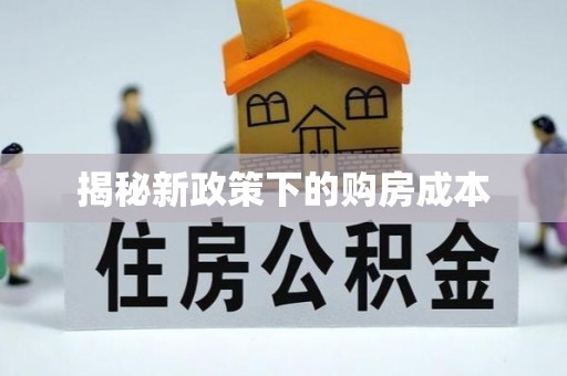 芒市揭秘新政策下的购房成本